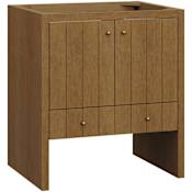 James Martin Vanities Hudson 30" Single Free Standing Poplar Wood Vanity Cabinet Only with USB Port and Electrical Outlet Honey Oak