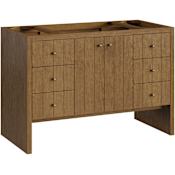 James Martin Vanities Hudson 48" Single Free Standing Wood Vanity Cabinet Only with USB Port and Electrical Outlet Honey Oak