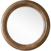 James Martin Vanities Malibu 40-1/16" Diameter Transitional Circular Wood Framed Bathroom Wall Mirror Honey Alder