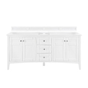 James Martin Vanities Palisades 71" Double Free Standing Wood Vanity Cabinet Only - Less Vanity Top Bright White