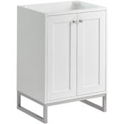 James Martin Vanities Chianti 24" Dual-Mounted Single Basin Vanity Cabinet Only - Less Vanity Top Glossy White
