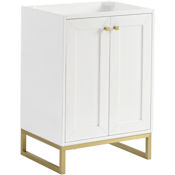 James Martin Vanities Chianti 24" Dual-Mounted Single Basin Vanity Cabinet Only - Less Vanity Top Glossy White