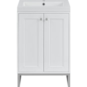 James Martin Vanities Chianti 24" Free Standing Single Basin Vanity Set with Stone Composite Top and Rectangular Sink Glossy White