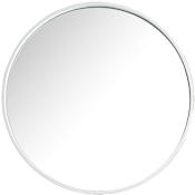 James Martin Vanities Montreal 28" Diameter Transitional Circular Wood Framed Bathroom Wall Mirror Glossy White