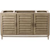 James Martin Vanities Portland 60" Free Standing Single Basin Birch Wood Vanity Cabinet Only with USB Port and Electrical Outlet Whitewashed Walnut