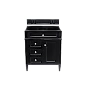 James Martin Vanities Brittany 30" Single Basin Poplar Wood Vanity Cabinet Only Black Onyx