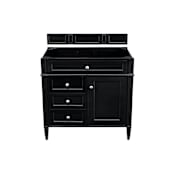 James Martin Vanities Brittany 36" Single Basin Poplar Wood Vanity Cabinet Only Black Onyx