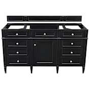 James Martin Vanities Brittany 60" Free Standing Single Basin Poplar Wood Vanity Cabinet Only Black Onyx