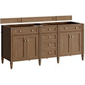 James Martin Vanities Brittany 72" Free Standing Double Basin Poplar Wood Vanity Pecan