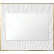 James Martin Vanities Le Soleil 36" W x 31-1/2" H Rectangular Framed Bathroom Wall Mirror Matte White with Gold