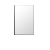 James Martin Vanities Rohe 26"W x 40"H Rectangular Flat Frameless Wall Mounted Bathroom Mirror Matte Black