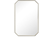 James Martin Vanities Rohe 24"W x 36"H Geometric Beveled Frameless Wall Mounted Bathroom Mirror Champagne Brass