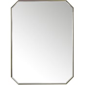 James Martin Vanities Rohe 30" W x 40" H Rectangular Stainless Steel Framed Bathroom Wall Mirror Champagne Brass