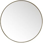 James Martin Vanities Rohe 30" W x 30" H Circular Stainless Steel Framed Bathroom Wall Mirror Champagne Brass