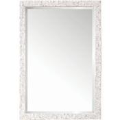 James Martin Vanities Callie 26" W x 38" H Rectangular Wood Framed Bathroom Wall Mirror White Mother of Pearl