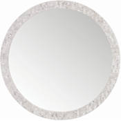 James Martin Vanities Callie 30" W x 30" H Rectangular Wood Framed Bathroom Wall Mirror White Mother of Pearl
