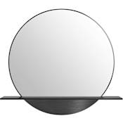 James Martin Vanities Platform 24"W x 22"H Circular Flat Framed Wall Mounted Bathroom Mirror Modern Iron