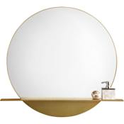 James Martin Vanities Platform 39-3/8" W x 36" H Circular Metal Framed Bathroom Wall Mirror Radiant Gold