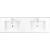 James Martin Vanities 59" Stone Composite Vanity Top with 2 Integrated Stone Composite Sinks and 1 Faucet Hole Glossy White