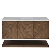 James Martin Vanities Marcello 48" Free Standing Vanity Set with Cabinet and White Zeus Quartz Vanity Top Chestnut