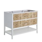 James Martin Vanities Olena 48" Single Basin Wood Vanity Cabinet Only with USB Port and Electrical Outlet Polished White / Light Mappa Burl