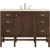 James Martin Vanities Addison 48" Free Standing Single Basin Hardwood Vanity Set with 1-3/16" Eternal Marfil Quartz Top, and Electrical Outlet Mid Century Acacia