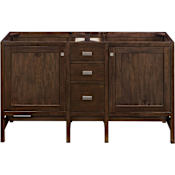 James Martin Vanities Addison 60" Double Basin Hardwood Vanity Cabinet Only Mid Century Acacia