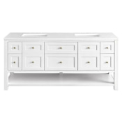James Martin Vanities Breckenridge 72" Free Standing Double Basin Poplar Wood Vanity Set with Quartz Top and Rectangular Sinks Bright White