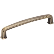 Jeffrey Alexander Milan 1 Series 5-1/16" (128mm) Center to Center Soft Corner Cabinet Handle / Drawer Pull Brushed Antique Brass