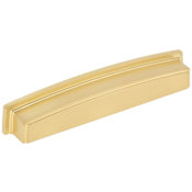 Jeffrey Alexander Renzo 6-5/16" Center to Center Bold Modern Square Cabinet Cup Pull / Drawer Cup Handle Brushed Gold