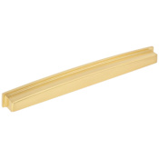 Jeffrey Alexander Renzo 12" Center to Center Modern Square Large Cabinet Cup Handle / Drawer Cup Pull Brushed Gold