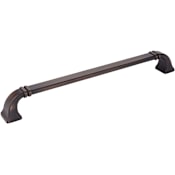 Jeffrey Alexander Ella 12" Center to Center Elegant Soft Square Appliance Handle / Pull with Strap Detail Brushed Oil Rubbed Bronze