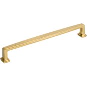 Jeffrey Alexander Richard 7-9/16" (192mm) Center to Center Contemporary Grip Square Cabinet Handle / Drawer Pull Brushed Gold