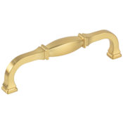Jeffrey Alexander Audrey 5-1/16" Center to Center Glam Traditional Cabinet Handle / Drawer Pull Brushed Gold