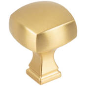 Jeffrey Alexander Audrey 1-1/8" Elegant Soft Square Cabinet Knob / Drawer Knob Brushed Gold