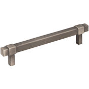Jeffrey Alexander Zane 5-1/16" (128mm) Center to Center Square Bar Modern Industrial Cabinet Handle / Drawer Pull Brushed Pewter