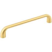 Jeffrey Alexander Loxley 6-5/16" (160mm) Center to Center Smooth Rounded Corner Cabinet Handle / Drawer Pull Brushed Gold