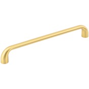 Jeffrey Alexander Loxley 7-9/16" (192 mm) Center to Center Smooth Rounded Corner Cabinet Handle / Drawer Pull Brushed Gold