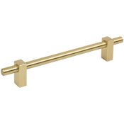 Jeffrey Alexander Larkin 6-5/16" (160 mm) Center to Center - Modern Industrial Smooth Cabinet Bar Handle / Drawer Bar Pull Brushed Gold
