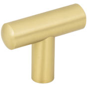 Jeffrey Alexander Key West 1-7/8 Inch "T" Bar Cabinet Knob / Drawer Knob Brushed Gold