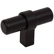 Jeffrey Alexander Key Grande 2 Inch Modern Industrial "T" Pipe Bar Cabinet Knob / Drawer Knob Matte Black