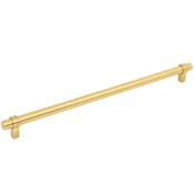 Jeffrey Alexander Key Grande 12-9/16" (319 mm) Center to Center Modern Industrial Pipe Style Bar Cabinet Handle / Drawer Pull Brushed Gold