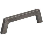 Jeffrey Alexander Ivan 3-3/4" (96mm) Center to Center Mid Century Modern Angled Arch Cabinet Handle / Drawer Pull Brushed Pewter