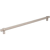Jeffrey Alexander Key Grande 26-1/2" (673 mm) Center to Center Modern Industrial Pipe Style Bar Cabinet Handle / Drawer Pull Satin Nickel