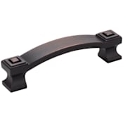 Jeffrey Alexander Delmar 3-3/4" Center to Center Vintage Mod Deco Cabinet Handle / Drawer Pull Brushed Oil Rubbed Bronze