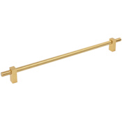 Jeffrey Alexander Larkin Center Knurled 12" (305mm) Center to Center Modern Industrial Large Cabinet Bar Handle / Drawer Bar Pull Brushed Gold