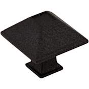 Jeffrey Alexander Tahoe 1-1/4" Square Pyramid Rustic Cabinet Knob / Drawer Knob Black