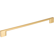Jeffrey Alexander Sutton 10-3/16" (256 mm) Center to Center Squared Sleek Large Cabinet Handle / Large Drawer Pull Brushed Gold