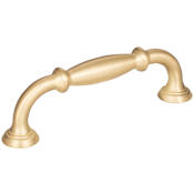 Jeffrey Alexander Tiffany 3-3/4" (96 mm) Center to Center Classic Transitional Barrel Cabinet Handle / Drawer Pull Brushed Gold