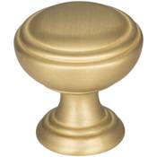 Jeffrey Alexander Tiffany 1-1/4" Classic Transitional Stepped Round Mushroom Cabinet Knob / Drawer Knob Brushed Gold